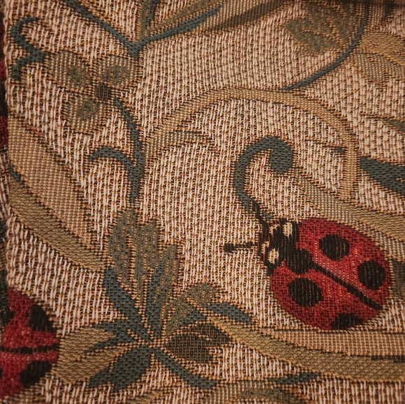 Vintage Ladybug 1990 tapestry purse. Trim is leather. Magnetic closure. - Picture 3 of 5